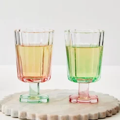 GigiandTom Wine Glasses*Posie Ribbed Wine Glass Green