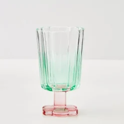 GigiandTom Wine Glasses*Posie Ribbed Wine Glass Green