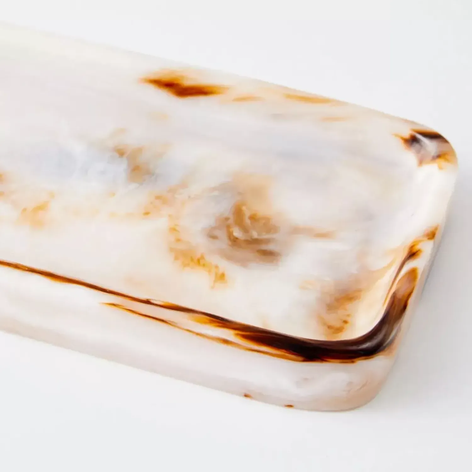 GigiandTom Resin Decorative Tray Tortoiseshell