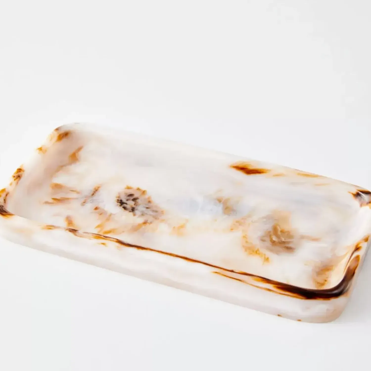 GigiandTom Resin Decorative Tray Tortoiseshell