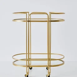 GigiandTom Bar Tools & Accessories*Retro Two-Tier Metal Bar Cart Gold