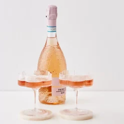 GigiandTom Ribbed Flower Champagne Glass Set Of 2