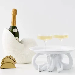 GigiandTom Ribbed Flower Champagne Glass Set Of 2