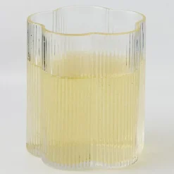 GigiandTom Ribbed Flower Glass Tumbler