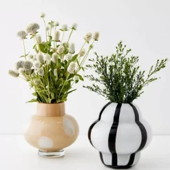 GigiandTom Vases*Ribboned Coloured Glass Vase White/Black
