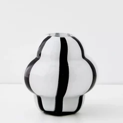 GigiandTom Vases*Ribboned Coloured Glass Vase White/Black