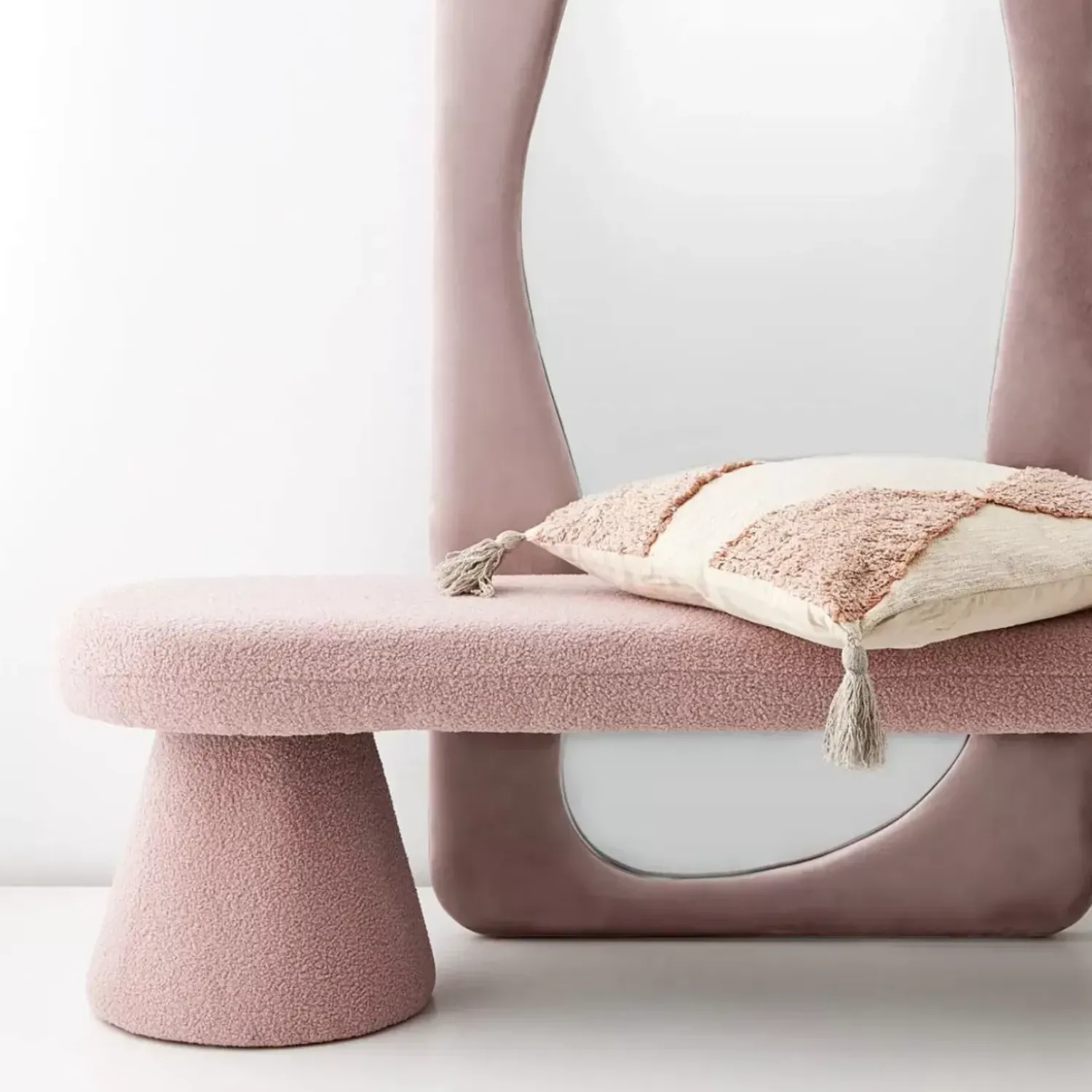 GigiandTom Ripples Velvet Full Length Mirror Mushroom