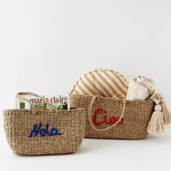 GigiandTom Riviera Rattan Basket Shopper Set