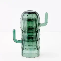 GigiandTom Drinkware*Saguaro Cactus Glass Set Of 4 Green