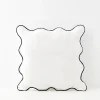 GigiandTom Cushions & Throws*Scalloped Cotton Cushion With Insert White/Navy
