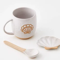 GigiandTom Mugs & Teacups*Seashell Ceramic Mug & Spoon Set