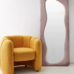 GigiandTom Shell Fabric Accent Chair Mustard