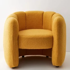 GigiandTom Shell Fabric Accent Chair Mustard