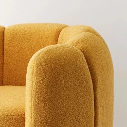 GigiandTom Shell Fabric Accent Chair Mustard