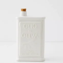 GigiandTom Sicilian Ceramic Olive Oil Bottle Ivory