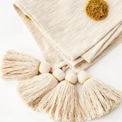 GigiandTom Cushions & Throws*Spring Cotton Throw Blanket Off White