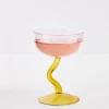 GigiandTom Cocktail Glasses*Swirl Stem Cocktail Glass Pink/Amber