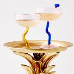GigiandTom Swirl Stem Cocktail Glass Pink/Blue