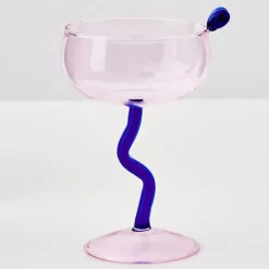 GigiandTom Swirl Stem Cocktail Glass Pink/Blue