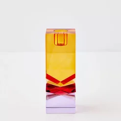 GigiandTom Candle Holders*Technicolour Crystal Taper Candle Holder Amber Purple