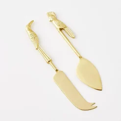 GigiandTom Tropicana Brass Cheese Knife Set