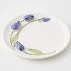 GigiandTom Tulip Ceramic Decorative Plate Purple