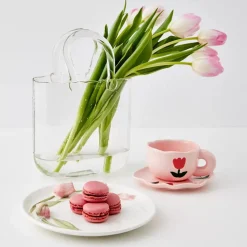 GigiandTom Tulip Ceramic Tea Cup And Saucer Pink