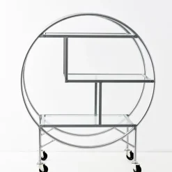 GigiandTom Vintage Style Bar Cart Silver
