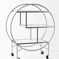 GigiandTom Vintage Style Bar Cart Silver