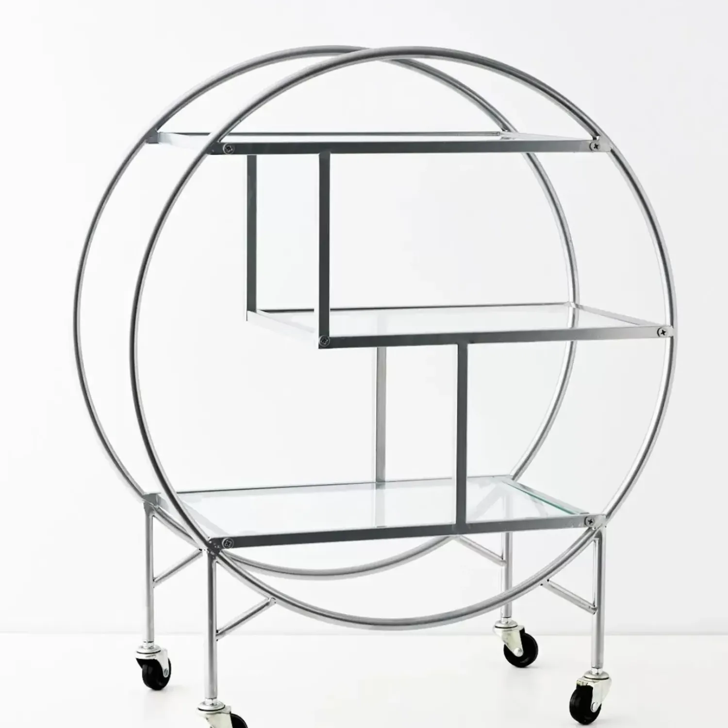 GigiandTom Vintage Style Bar Cart Silver