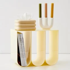 GigiandTom W Curved Acrylic Side Table Cream