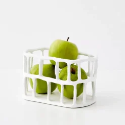 GigiandTom Kitchen Accessories*Weave Resin Fruit Bowl White