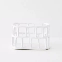 GigiandTom Kitchen Accessories*Weave Resin Fruit Bowl White